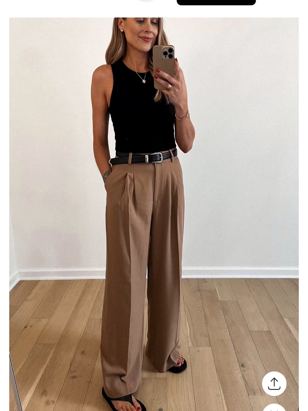 Wide-Leg High-Waist Trousers In Camel — image 7 of 8